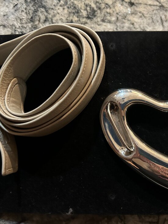 Tiffany Elsa Peretti Sterling Silver Heart Belt Buckle with Tiffany leather belt main image 7